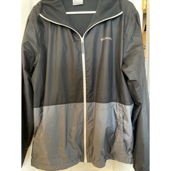 Columbia Men's Lined Wind Breaker Hooded Black / Gray Size Medium - Picture 5 of 8